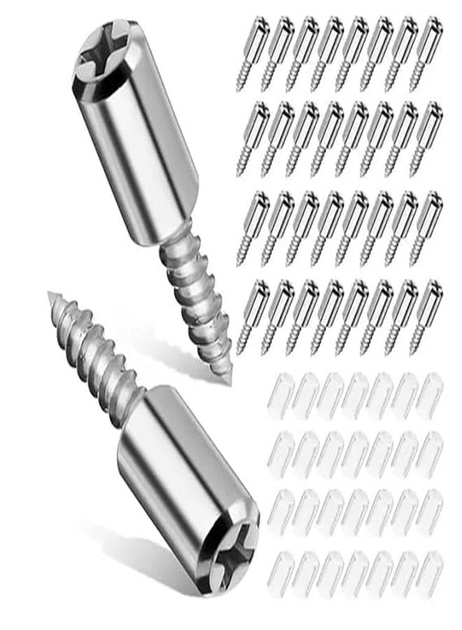 Veemok Self-Tapping Shelf Support Pins with Non-Slip Silicone Sleeves - Nickel-Plated Metal Shelf Pegs and Brackets for Cabinets, Bookcases, and Furniture (Hole-Free Installation) (40, Silver) - Image 1
